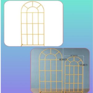 b43 3*6 feet window design gold metal backdrop